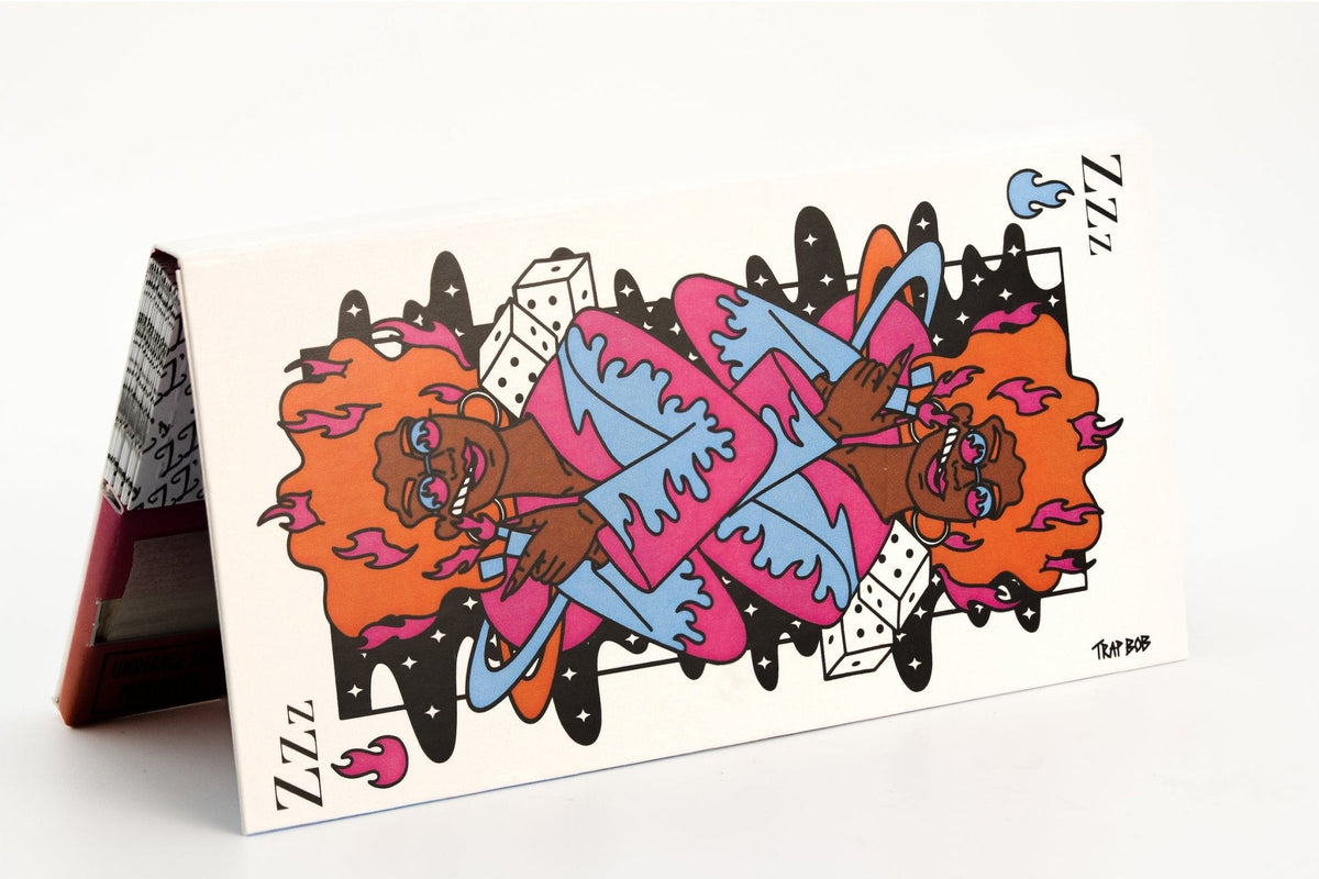 King Size Slim Rolling Papers + Tips - "Queen of Flames" - ZZZ's Collective