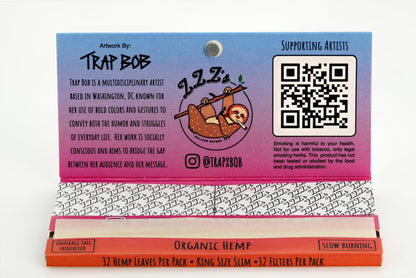 King Size Slim Rolling Papers + Tips - "Queen of Flames" - ZZZ's Collective