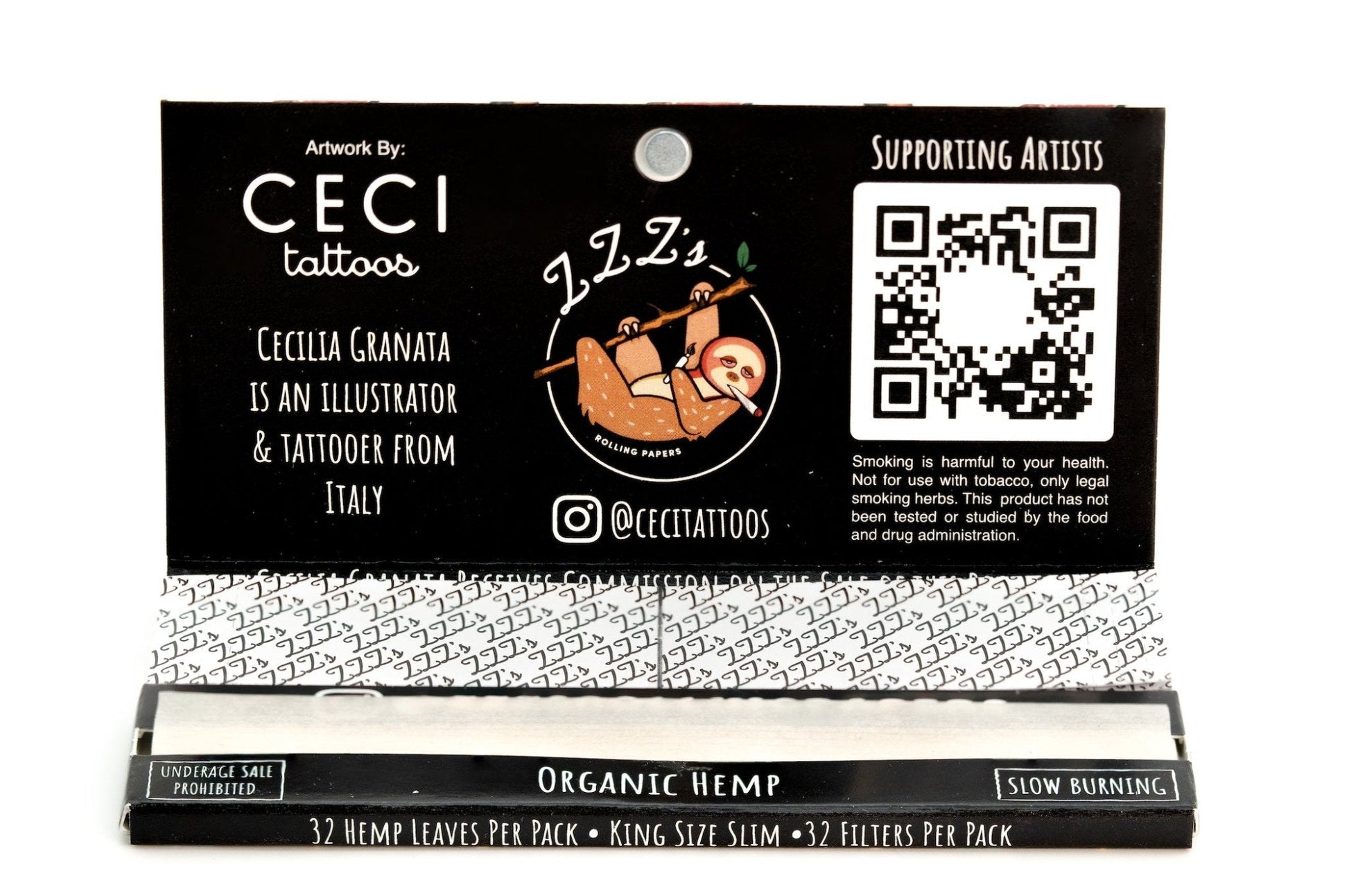 King Size Slim Rolling Papers + Tips - "Shroom Booties" - ZZZ's Collective