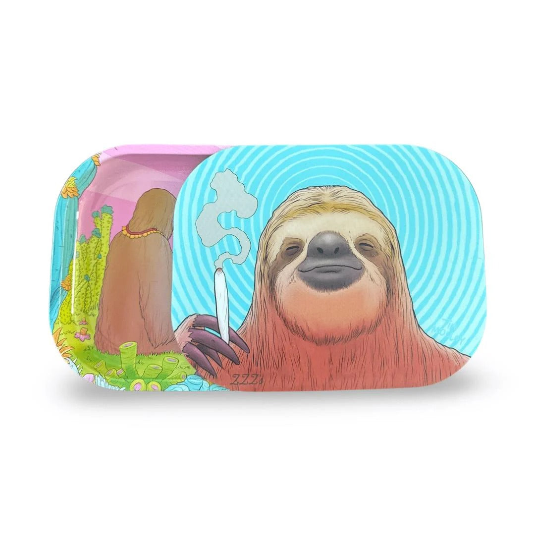 Rolling Tray with Magnetic Cover 7x11" - Stoner Sloth by Tim Molloy