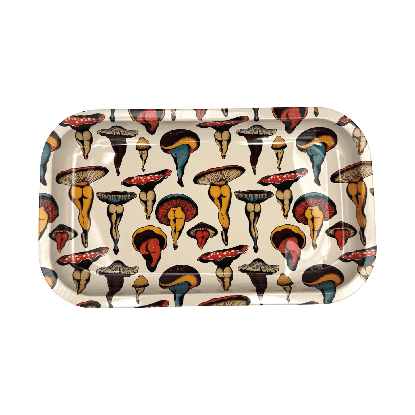 Rolling Tray with Magnetic Cover - Shroom Booties by Cecilia Granata - ZZZ's Collective