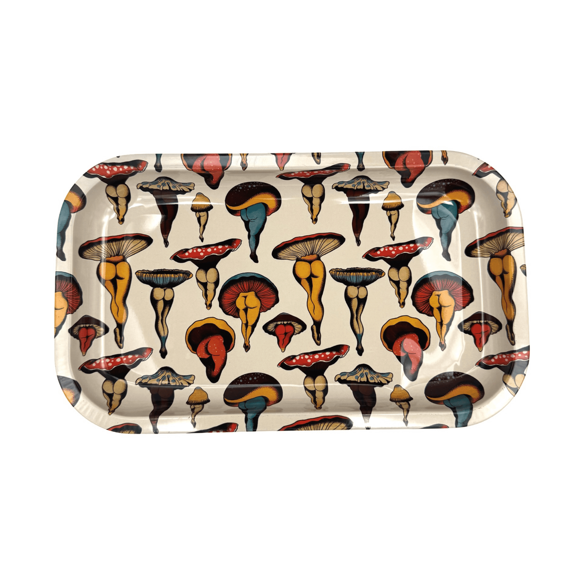 Rolling Tray with Magnetic Cover - Shroom Booties by Cecilia Granata - ZZZ's Collective