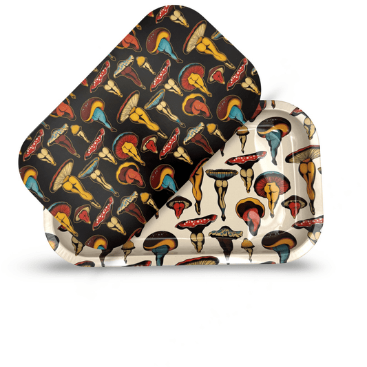 Rolling Tray with Magnetic Cover - Shroom Booties by Cecilia Granata - ZZZ's Collective
