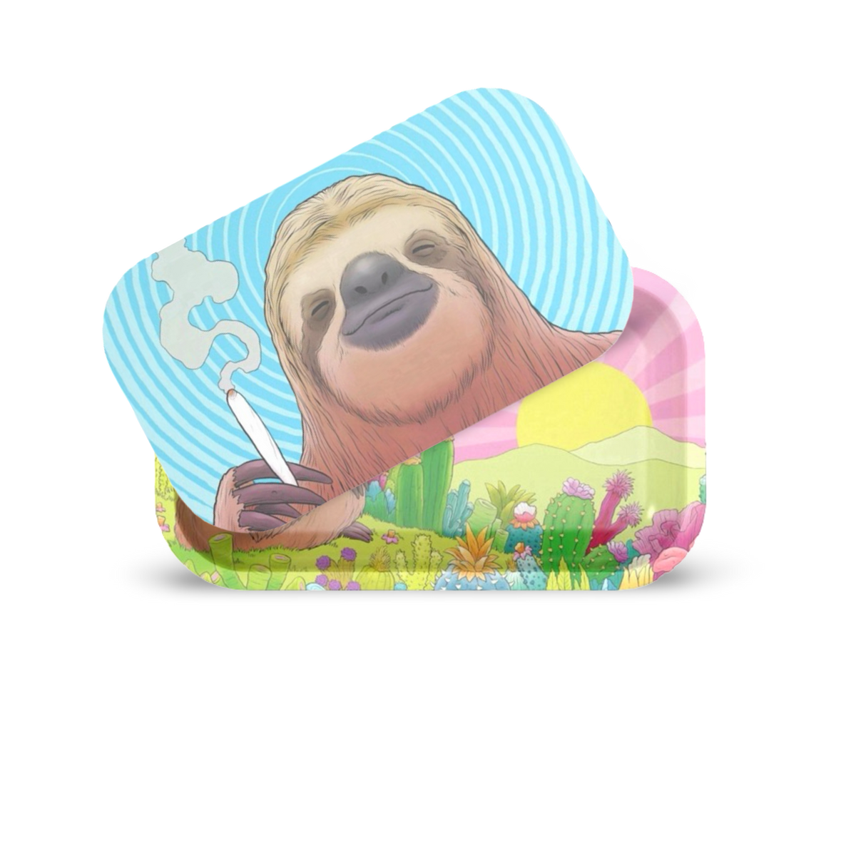 Rolling Tray with Magnetic Cover - Stoner Sloth by Tim Molloy - ZZZ's Collective